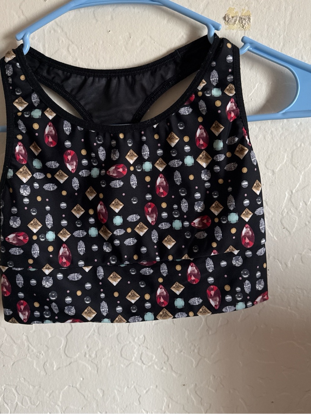 Black Jewel-Print Sports Tank Top